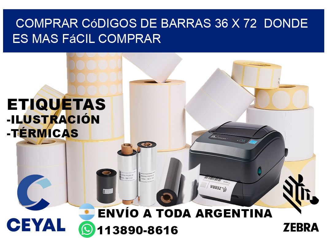 Comprar códigos de barras 36 x 72  Donde es mas fácil comprar
