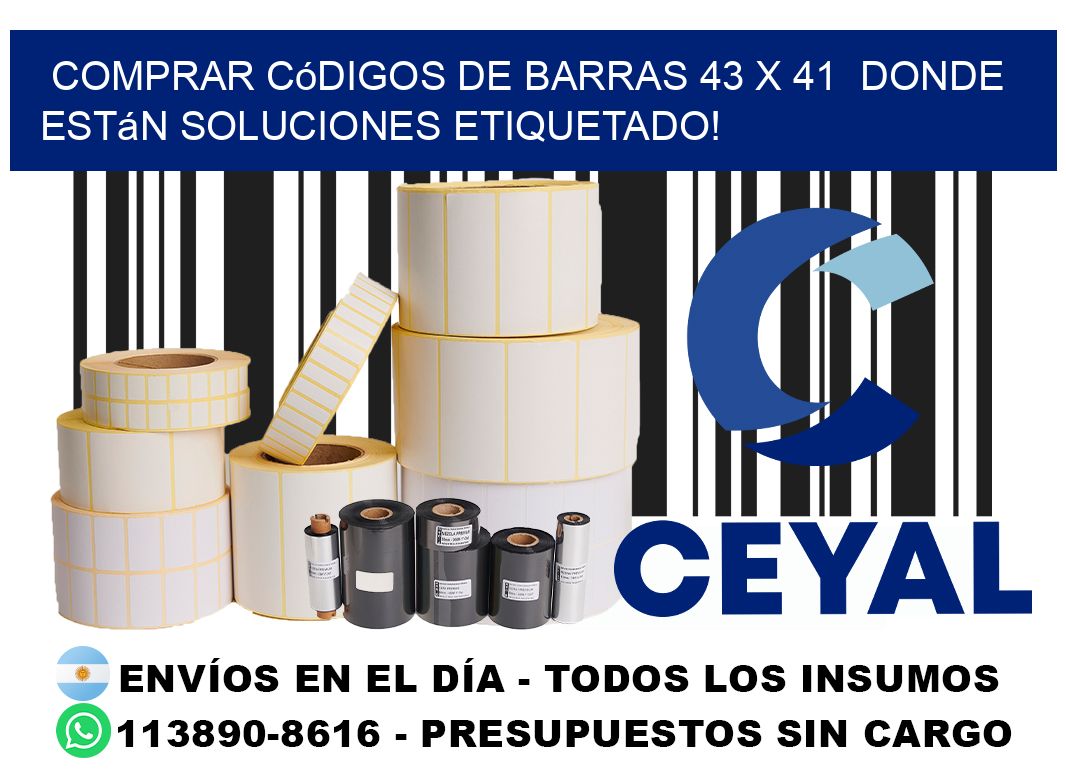 Comprar códigos de barras 43 x 41  donde están soluciones etiquetado!