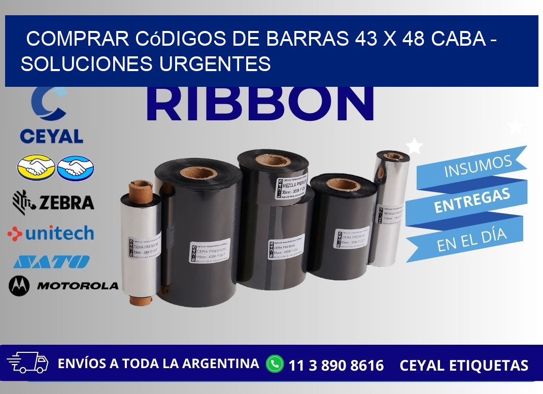 Comprar códigos de barras 43 x 48 CABA - soluciones urgentes