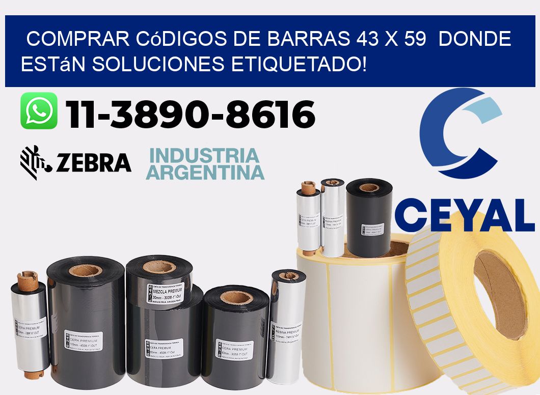 Comprar códigos de barras 43 x 59  donde están soluciones etiquetado!