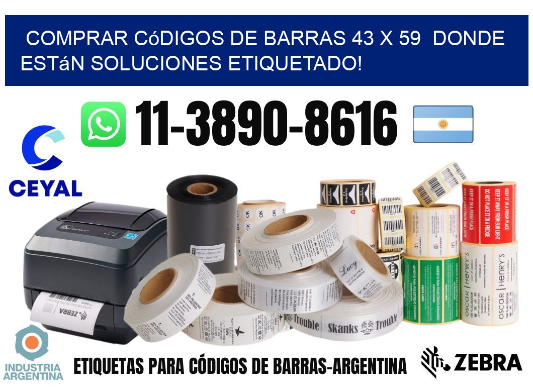 Comprar códigos de barras 43 x 59  donde están soluciones etiquetado!