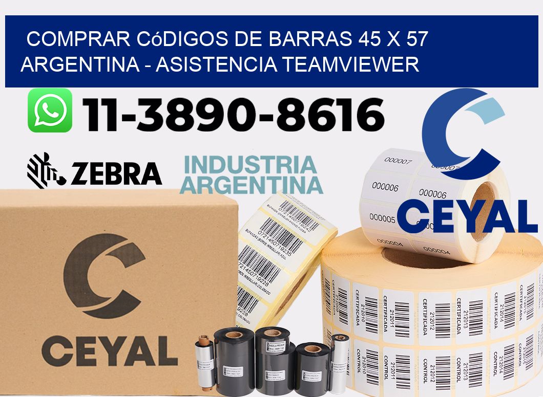 Comprar códigos de barras 45 x 57 argentina - asistencia teamviewer