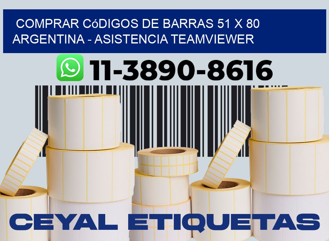 Comprar códigos de barras 51 x 80 argentina - asistencia teamviewer