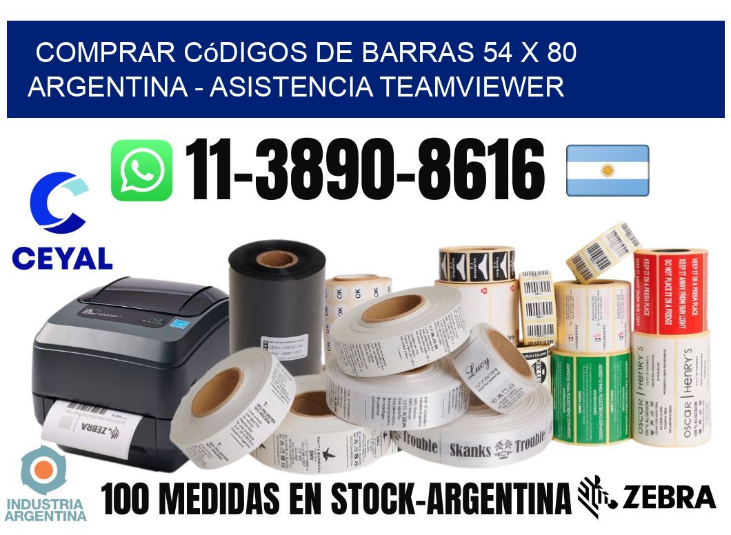 Comprar códigos de barras 54 x 80 argentina - asistencia teamviewer