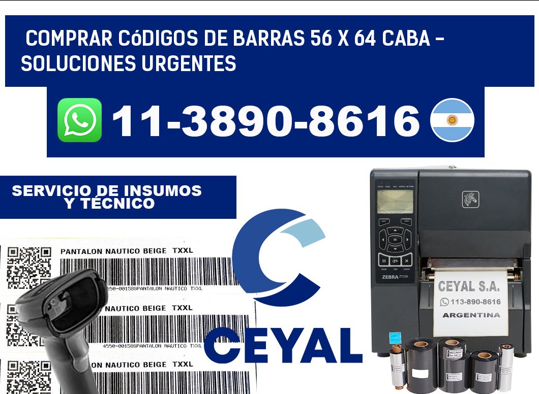 Comprar códigos de barras 56 x 64 CABA - soluciones urgentes