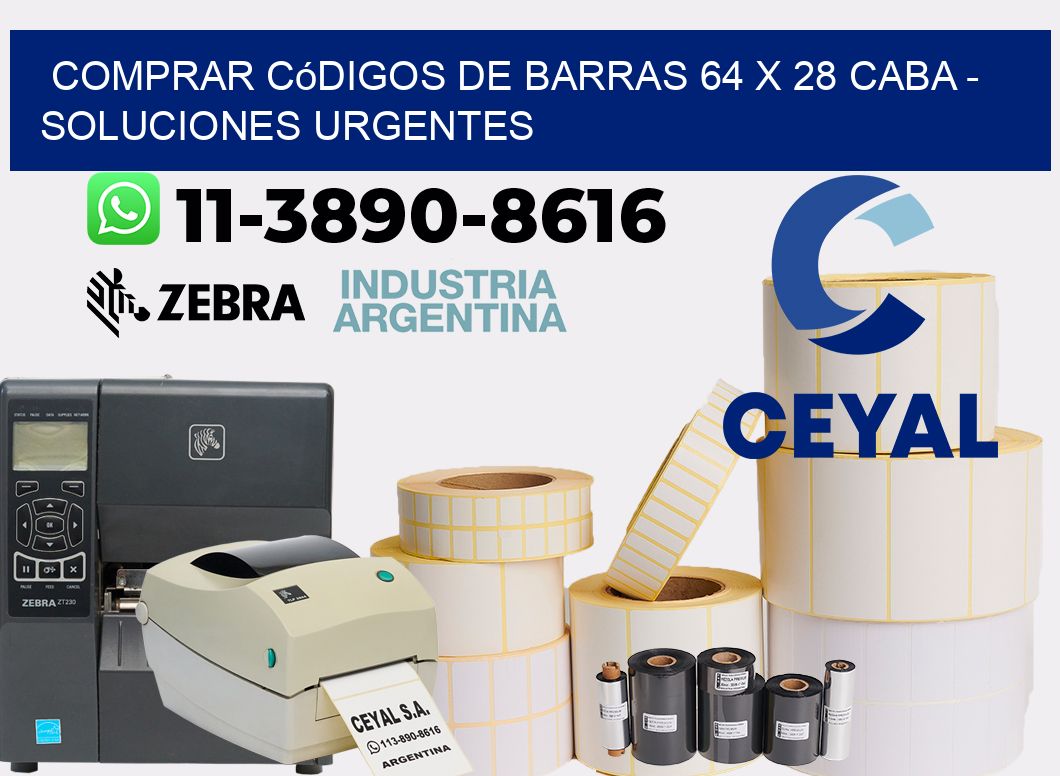 Comprar códigos de barras 64 x 28 CABA - soluciones urgentes