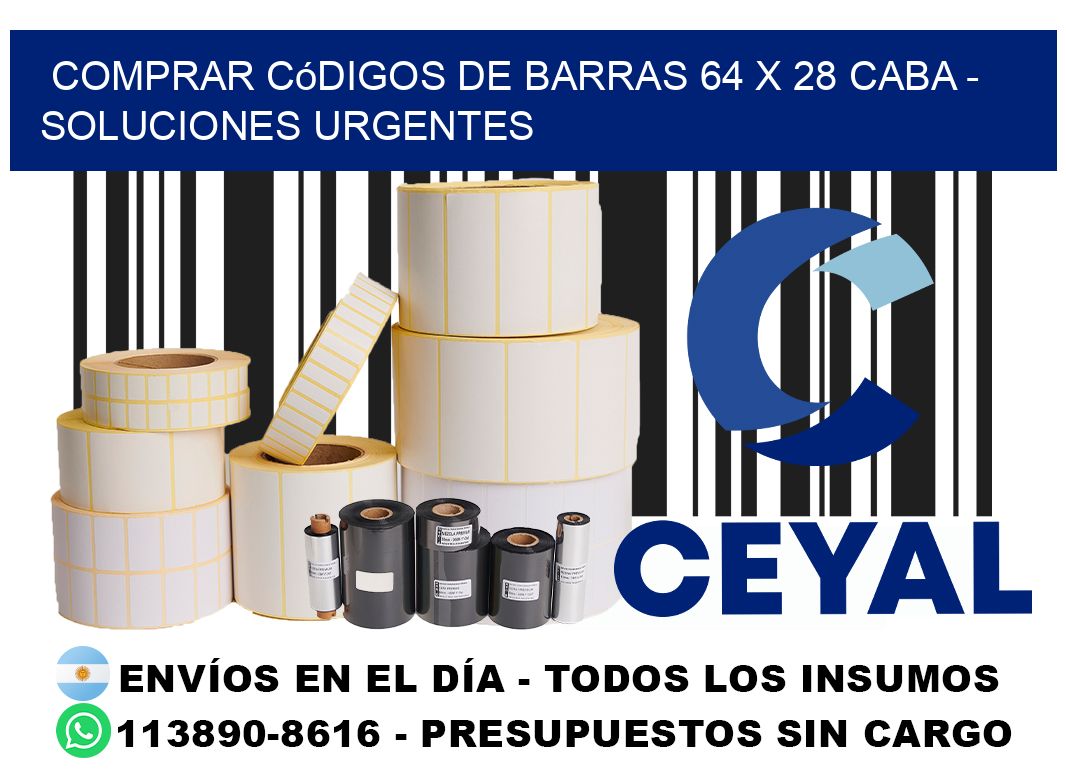 Comprar códigos de barras 64 x 28 CABA - soluciones urgentes