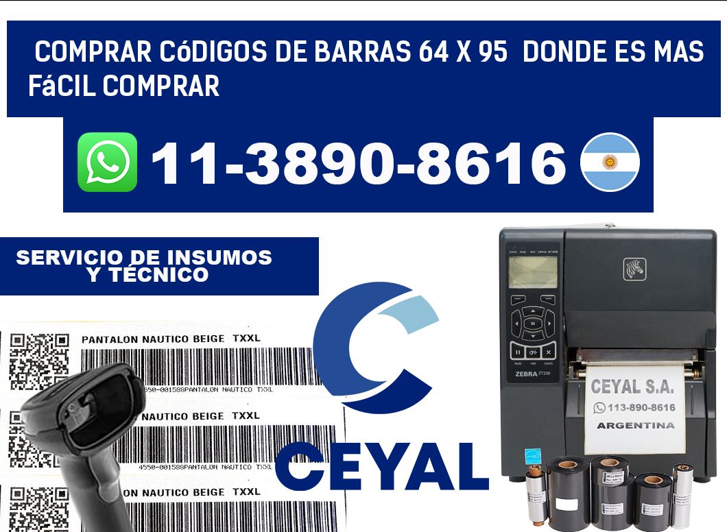 Comprar códigos de barras 64 x 95  Donde es mas fácil comprar