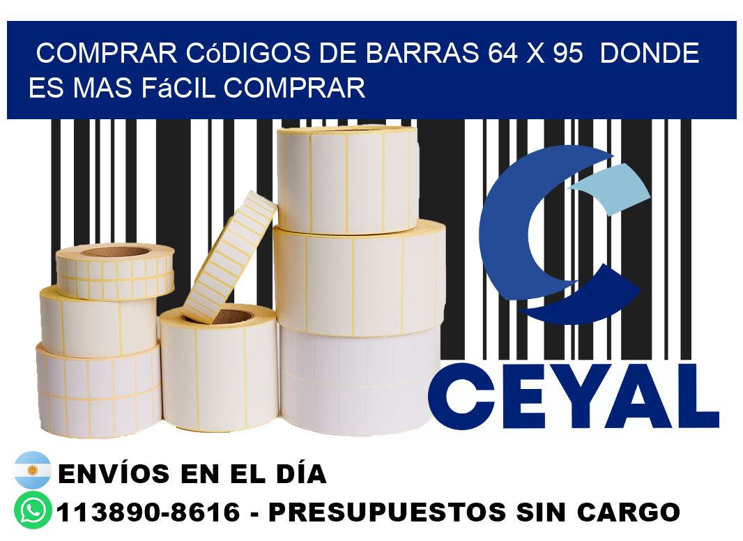 Comprar códigos de barras 64 x 95  Donde es mas fácil comprar