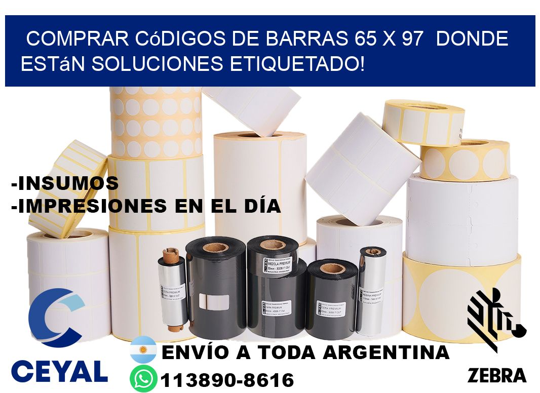 Comprar códigos de barras 65 x 97  donde están soluciones etiquetado!