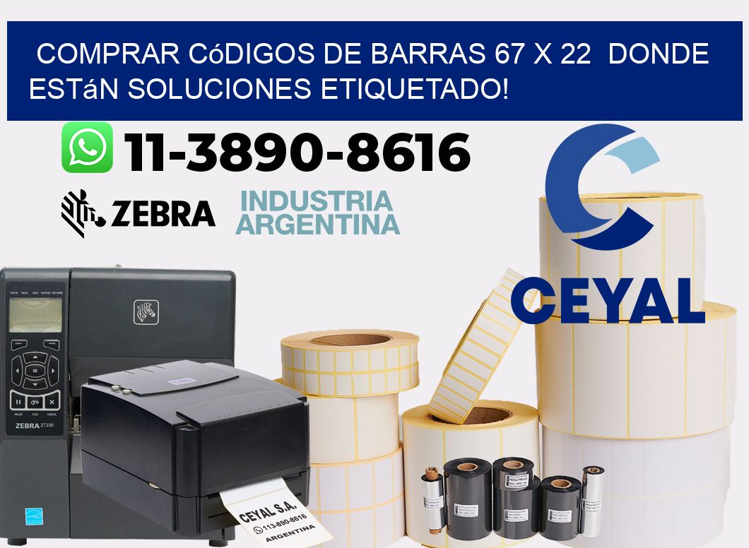 Comprar códigos de barras 67 x 22 donde están soluciones etiquetado!