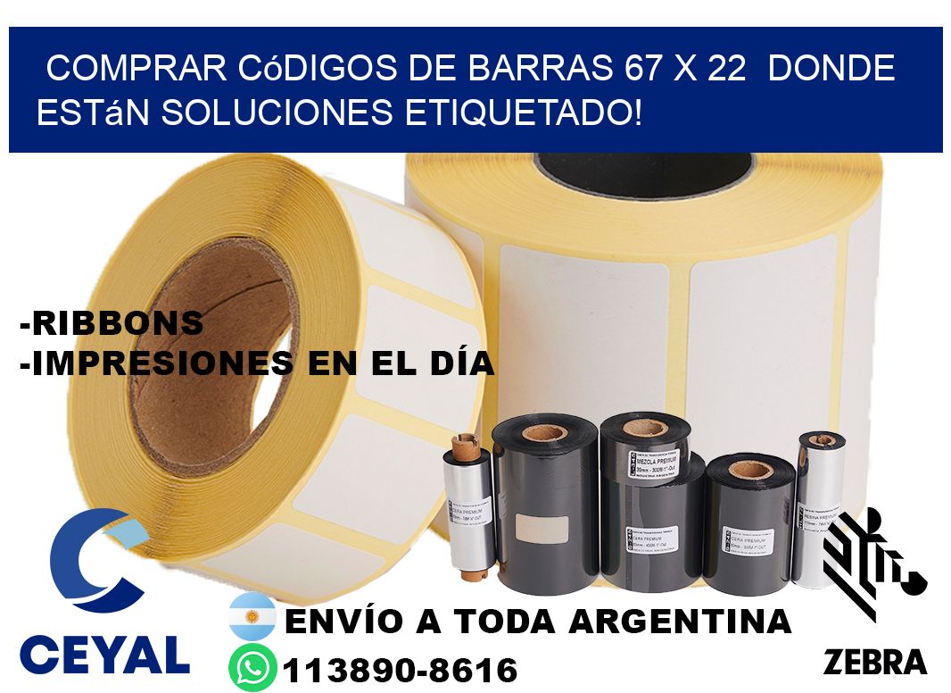 Comprar códigos de barras 67 x 22 donde están soluciones etiquetado!