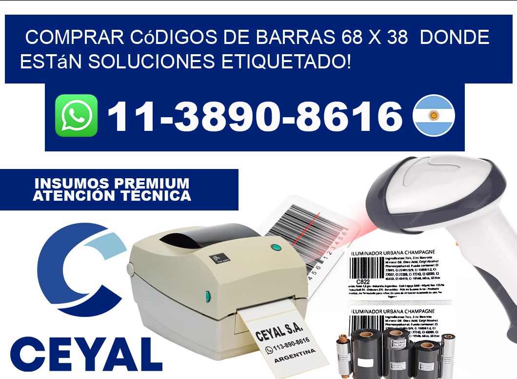 Comprar códigos de barras 68 x 38  donde están soluciones etiquetado!
