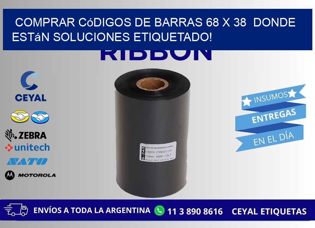 Comprar códigos de barras 68 x 38  donde están soluciones etiquetado!