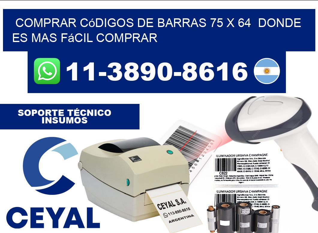 Comprar códigos de barras 75 x 64  Donde es mas fácil comprar