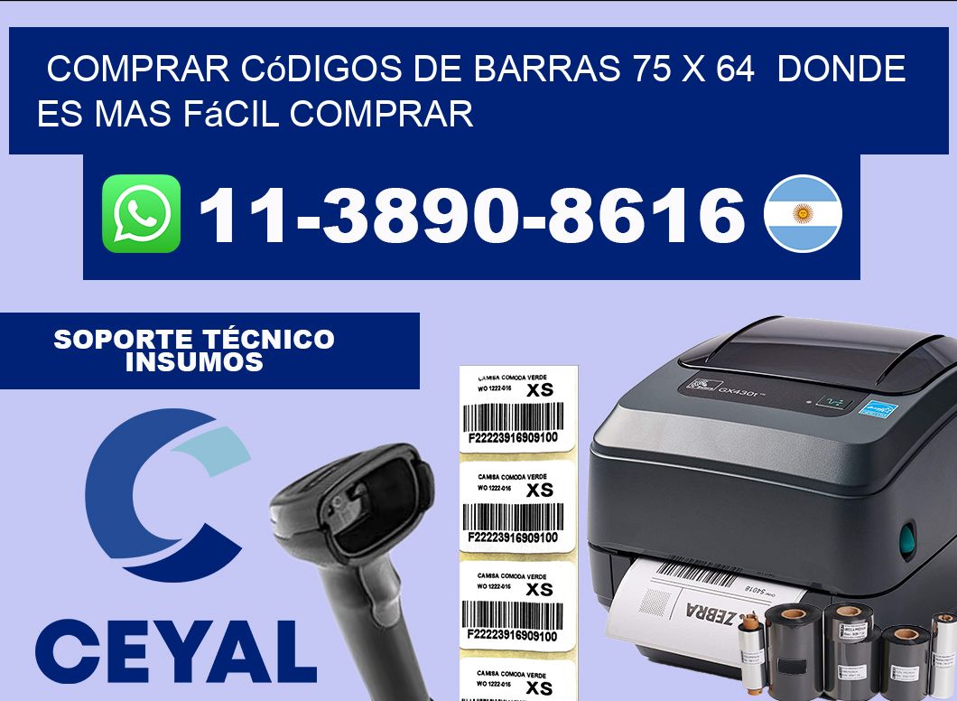 Comprar códigos de barras 75 x 64  Donde es mas fácil comprar