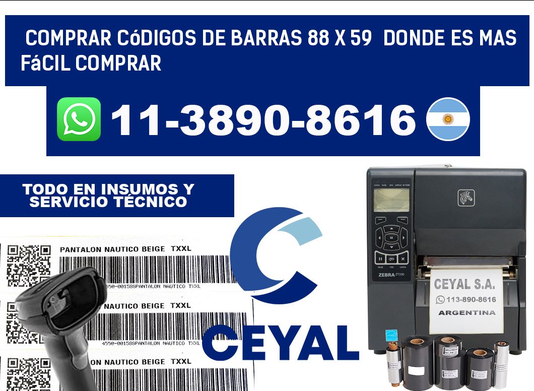 Comprar códigos de barras 88 x 59  Donde es mas fácil comprar