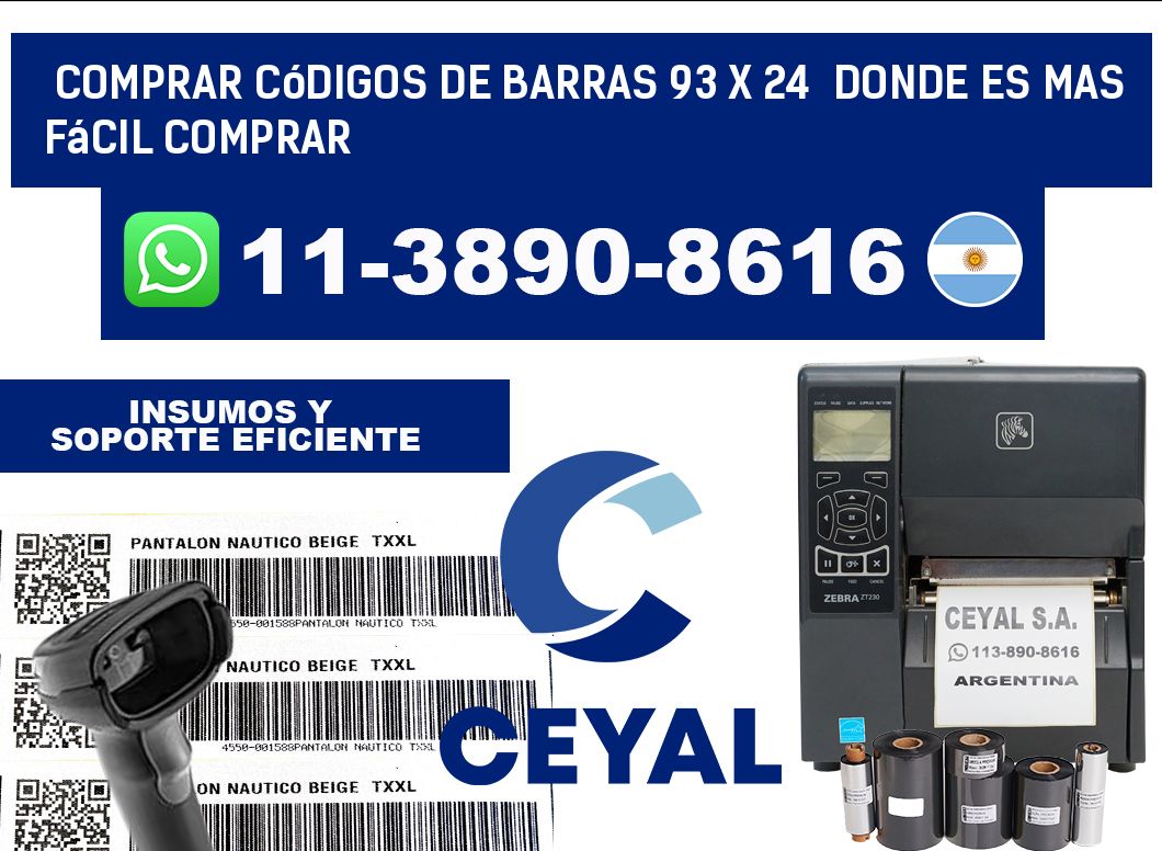 Comprar códigos de barras 93 x 24  Donde es mas fácil comprar