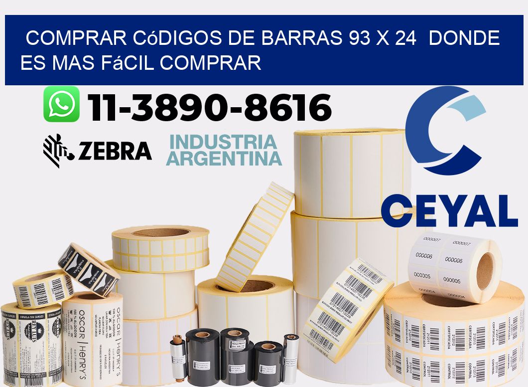 Comprar códigos de barras 93 x 24  Donde es mas fácil comprar