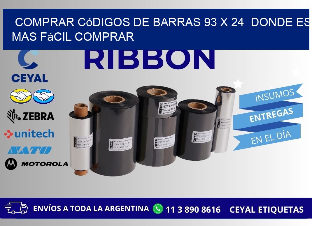 Comprar códigos de barras 93 x 24  Donde es mas fácil comprar