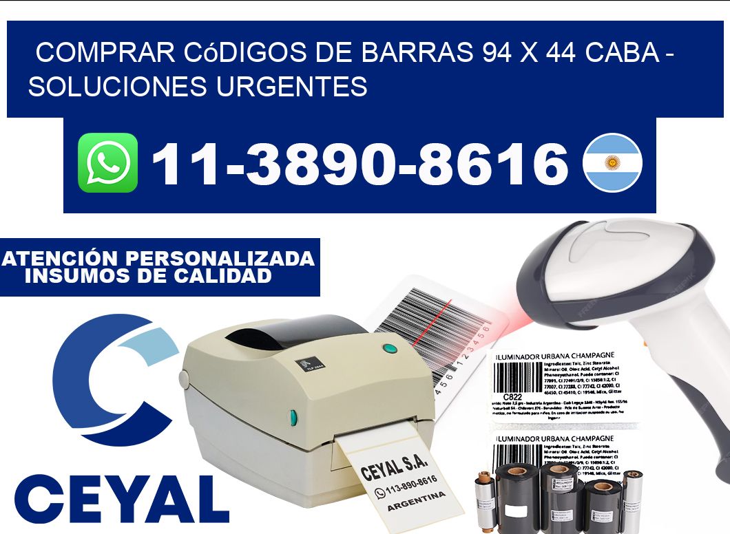 Comprar códigos de barras 94 x 44 CABA - soluciones urgentes