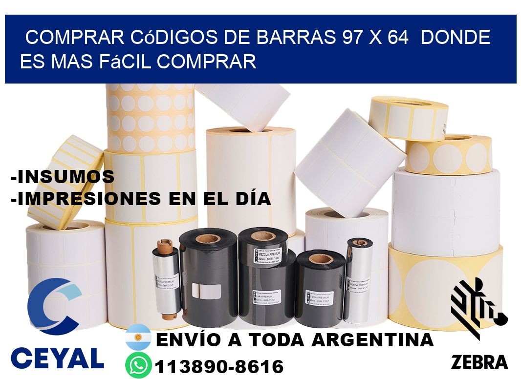 Comprar códigos de barras 97 x 64  Donde es mas fácil comprar