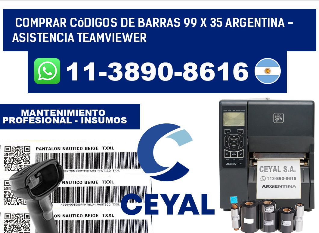 Comprar códigos de barras 99 x 35 argentina - asistencia teamviewer