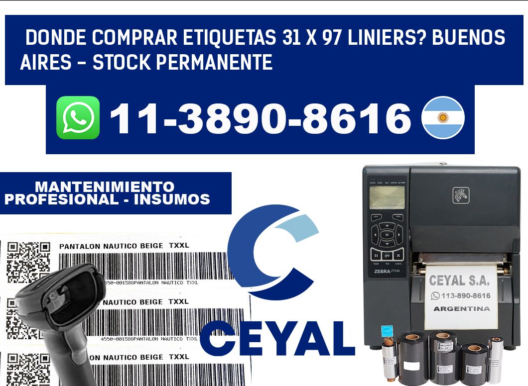 Donde Comprar etiquetas 31 x 97 LINIERS? Buenos Aires - Stock permanente