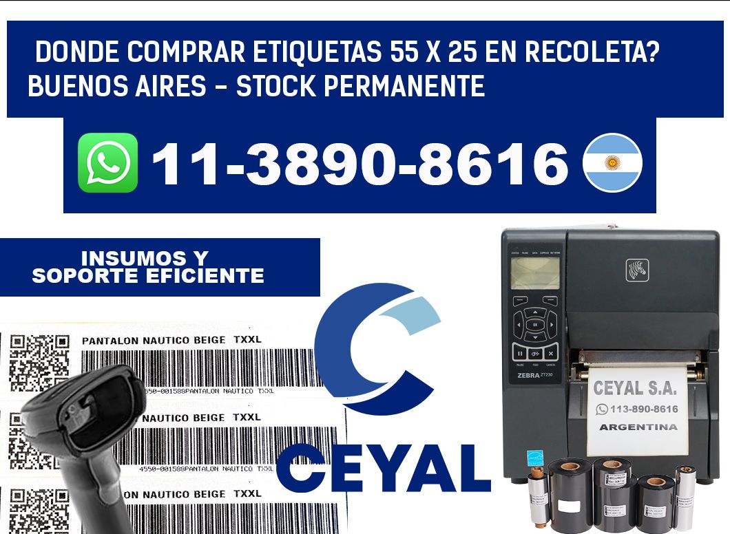 Donde Comprar etiquetas 55 x 25 en RECOLETA? Buenos Aires - Stock permanente