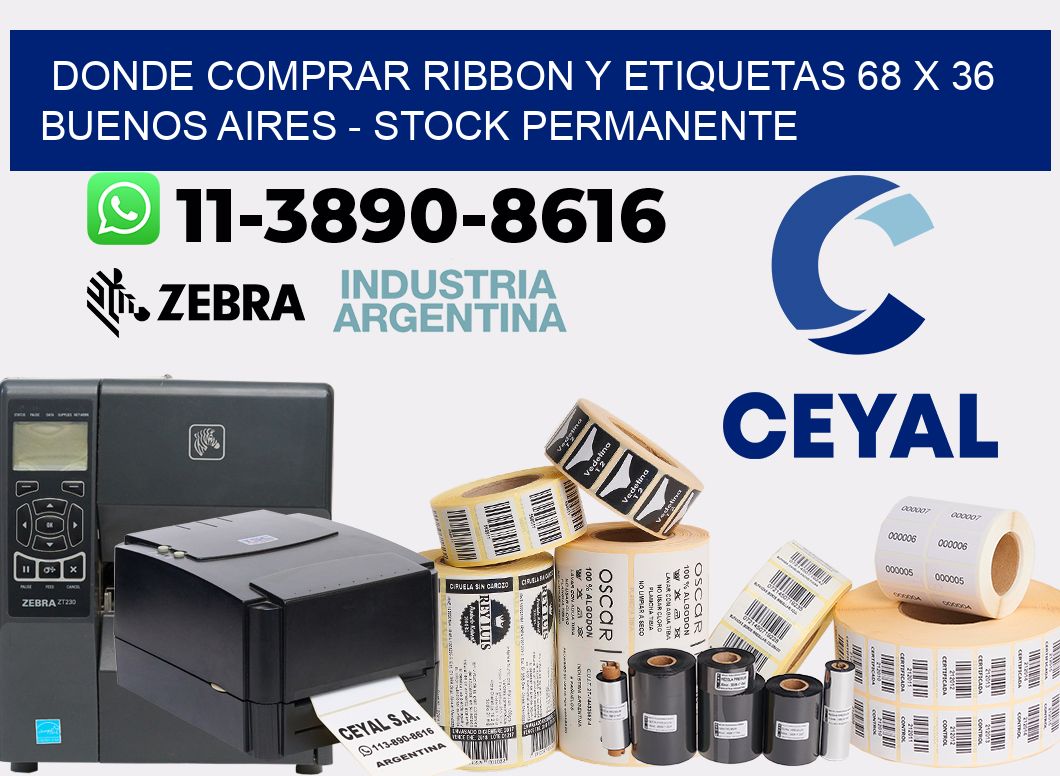 Donde Comprar ribbon y etiquetas 68 x 36 Buenos Aires - Stock permanente