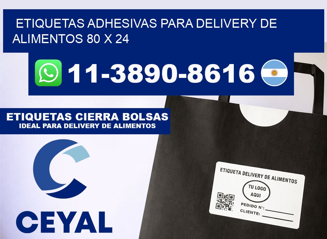 ETIQUETAS ADHESIVAS PARA DELIVERY DE ALIMENTOS 80 x 24
