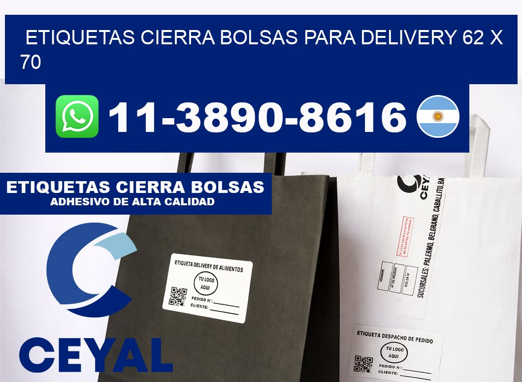 ETIQUETAS CIERRA BOLSAS PARA DELIVERY 62 x 70