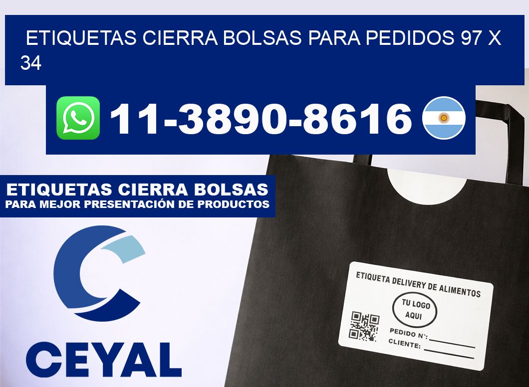 ETIQUETAS CIERRA BOLSAS PARA PEDIDOS 97 x 34