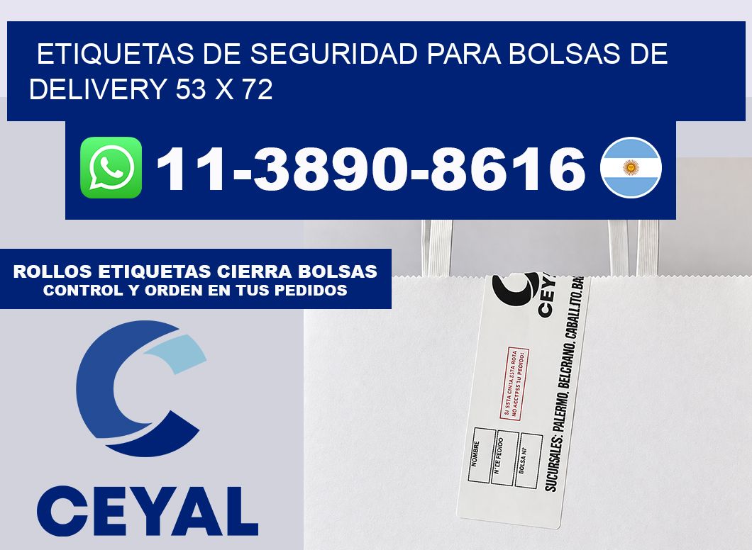 ETIQUETAS DE SEGURIDAD PARA BOLSAS DE DELIVERY 53 x 72