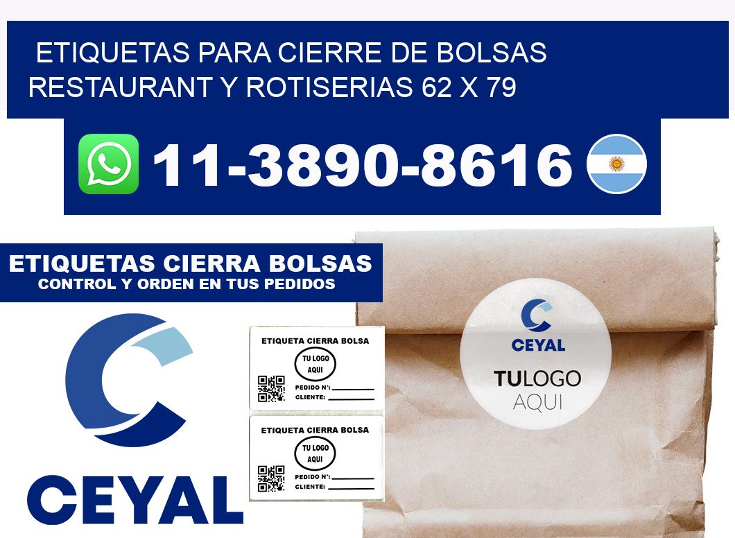 ETIQUETAS PARA CIERRE DE BOLSAS RESTAURANT Y ROTISERIAS 62 x 79
