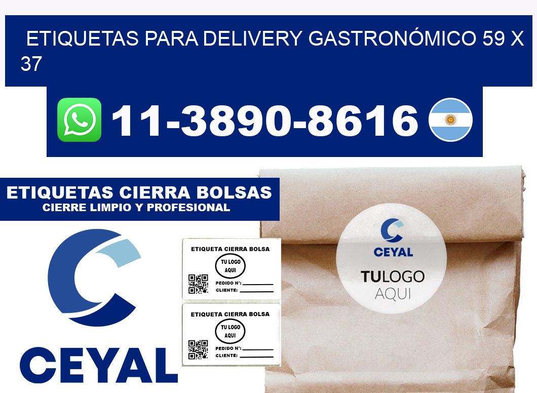 ETIQUETAS PARA DELIVERY GASTRONÓMICO 59 x 37
