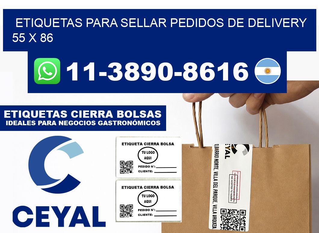 ETIQUETAS PARA SELLAR PEDIDOS DE DELIVERY 55 x 86