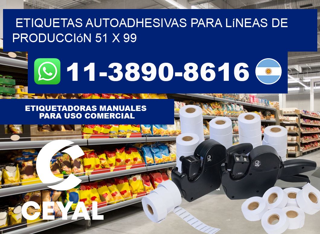 Etiquetas autoadhesivas para líneas de producción 51 x 99