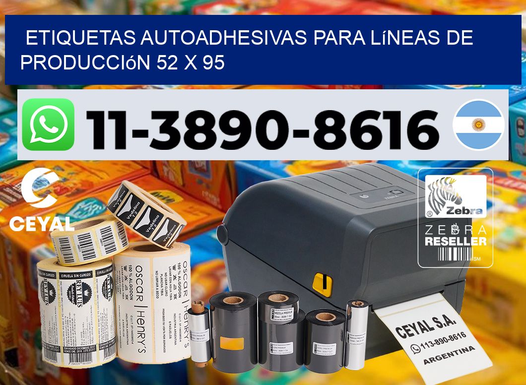 Etiquetas autoadhesivas para líneas de producción 52 x 95