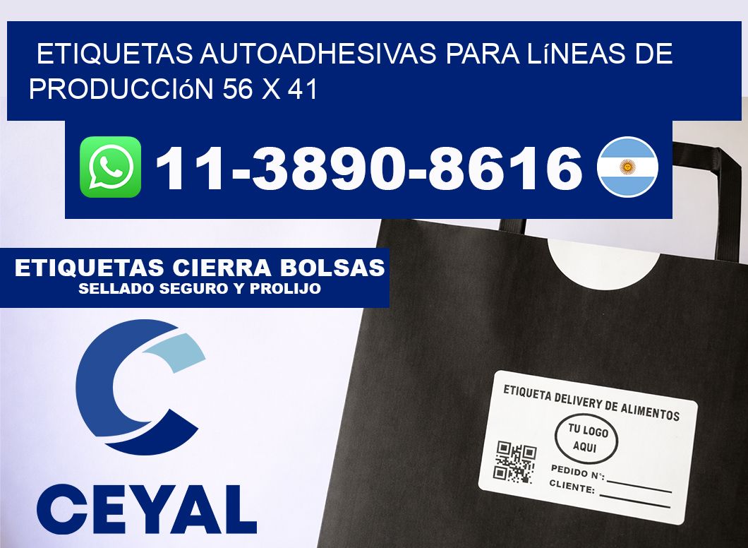 Etiquetas autoadhesivas para líneas de producción 56 x 41