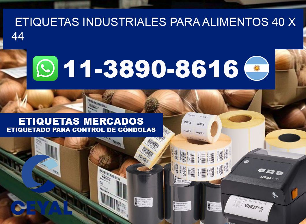 Etiquetas industriales para alimentos 40 x 44