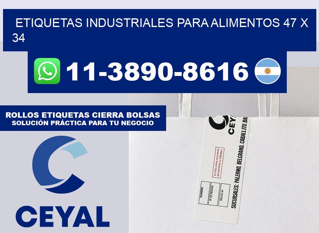Etiquetas industriales para alimentos 47 x 34