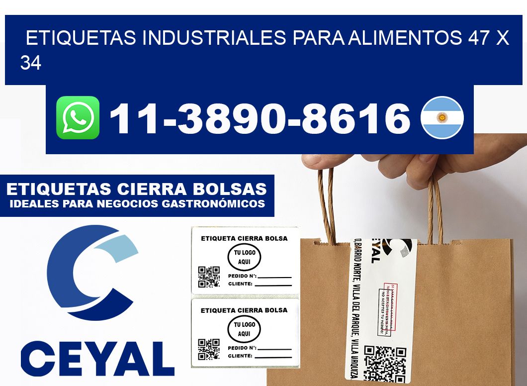 Etiquetas industriales para alimentos 47 x 34