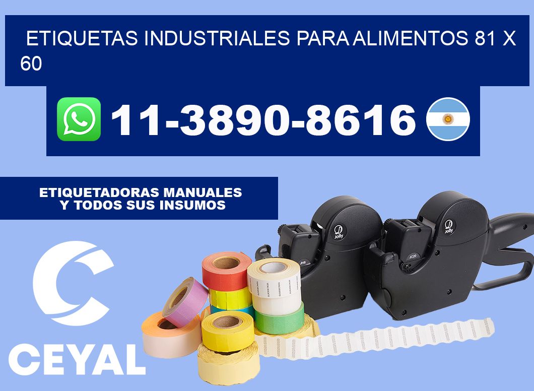 Etiquetas industriales para alimentos 81 x 60