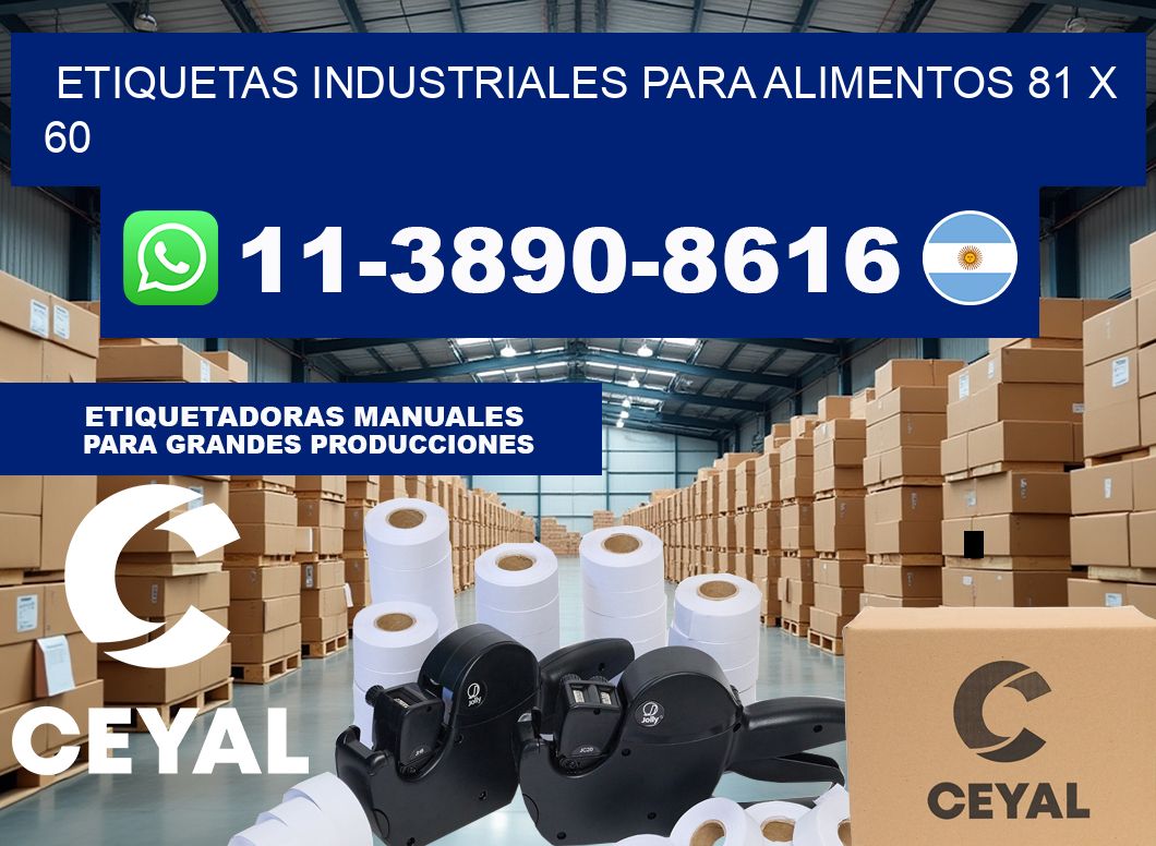 Etiquetas industriales para alimentos 81 x 60