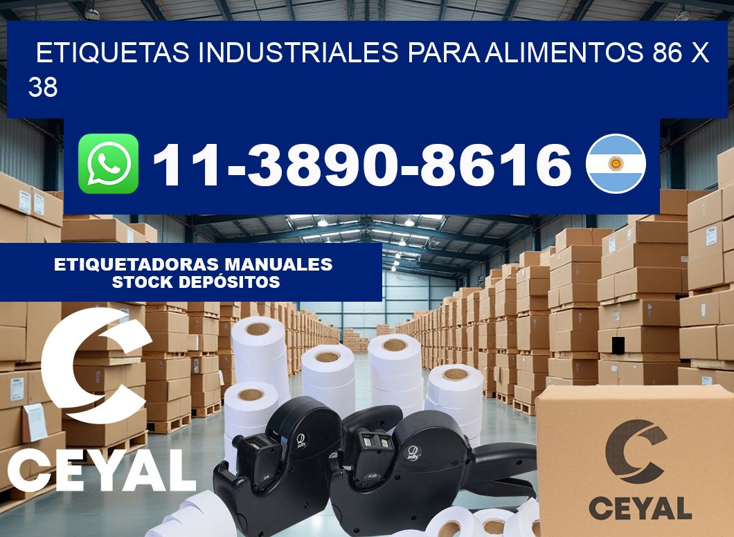 Etiquetas industriales para alimentos 86 x 38