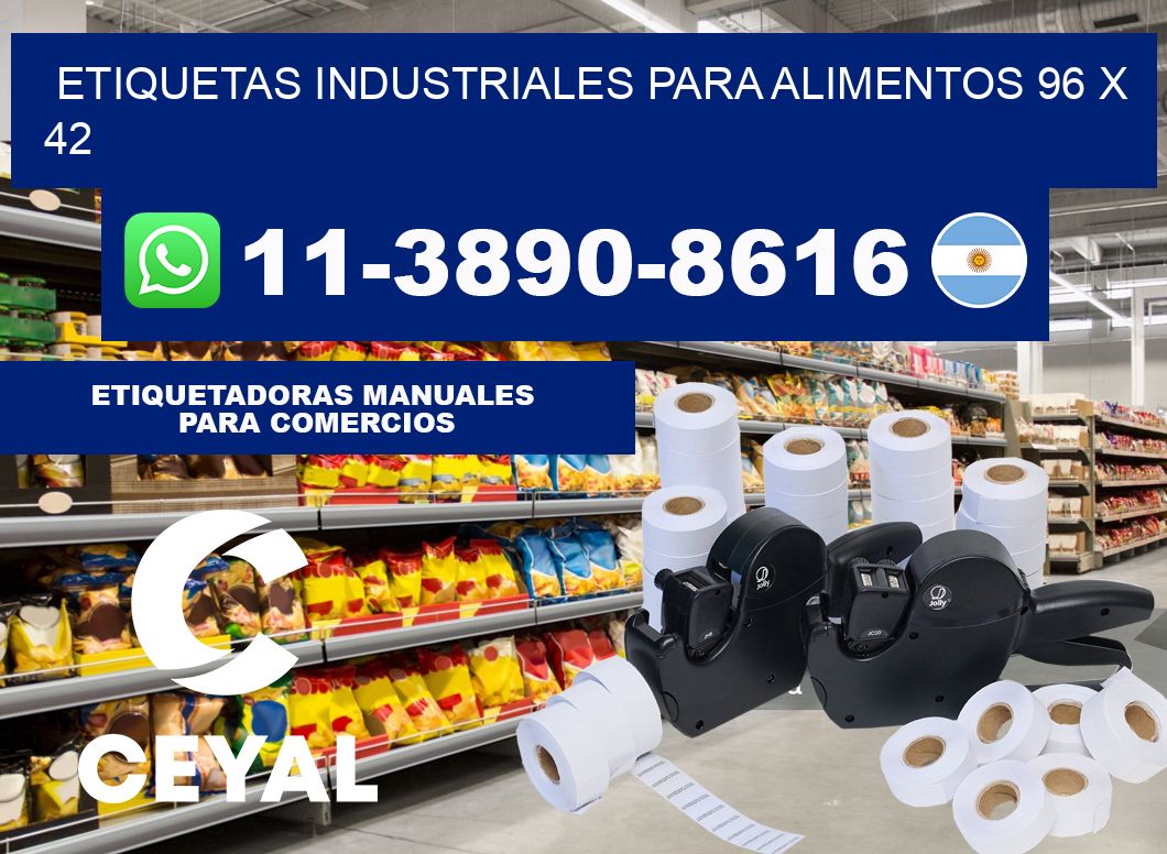 Etiquetas industriales para alimentos 96 x 42