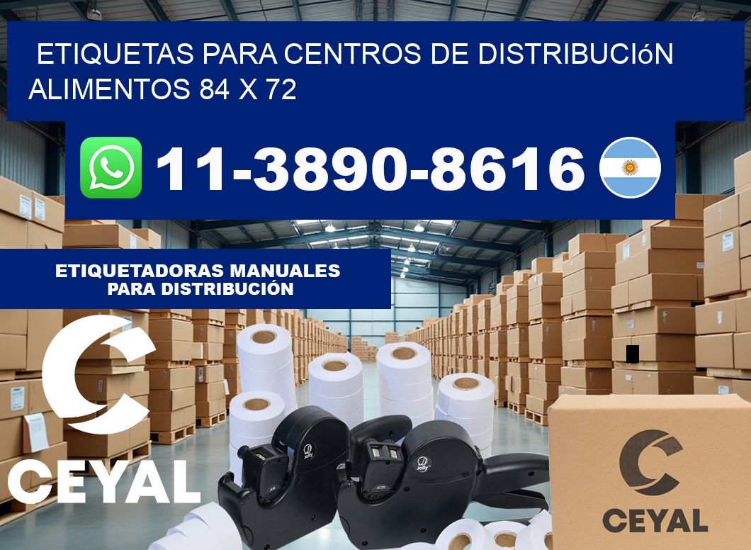 Etiquetas para centros de distribución alimentos 84 x 72