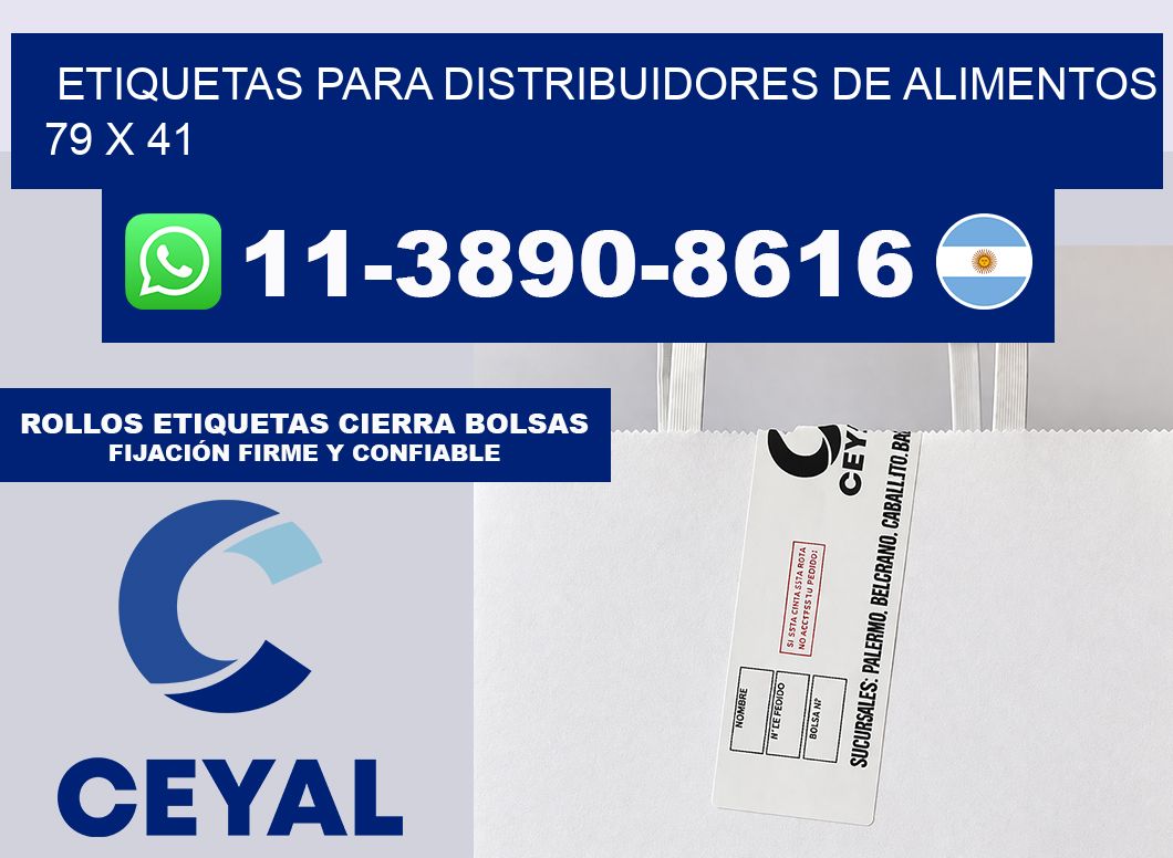 Etiquetas para distribuidores de alimentos 79 x 41