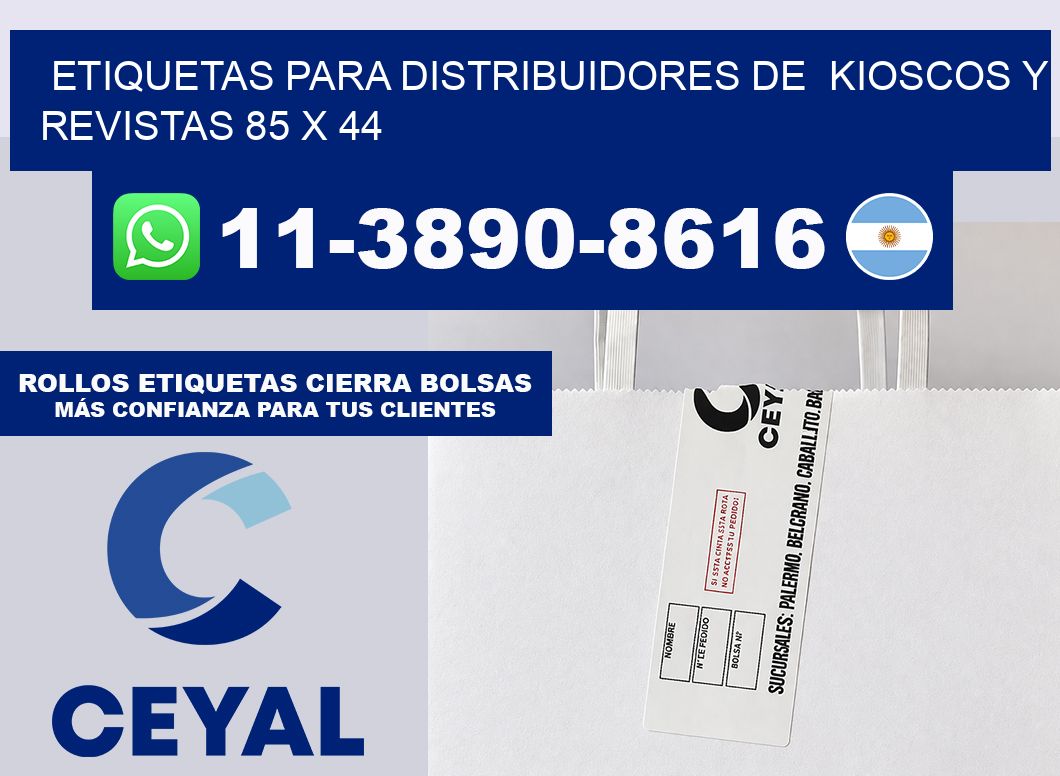 Etiquetas para distribuidores de  kioscos y revistas 85 x 44